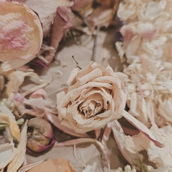 Hand-dried Black Ribbon on Floral Petal Arrangement - Picture 10 of 16